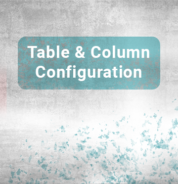 Detailed description of the table & column configuration in NextTables